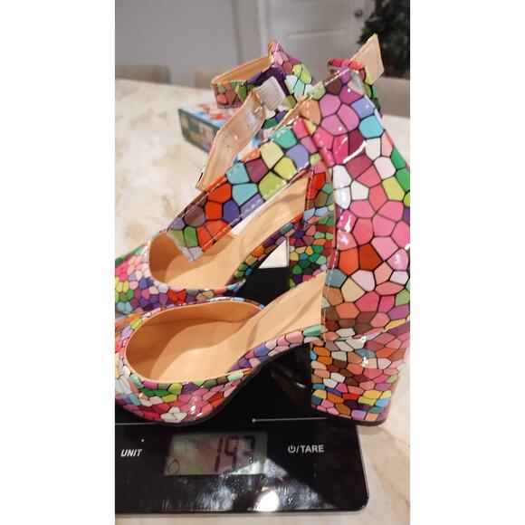 Fashion Summer  Pointed pumps Geometric Pattern Ankle Strap shoes size 39 - Picture 9 of 9